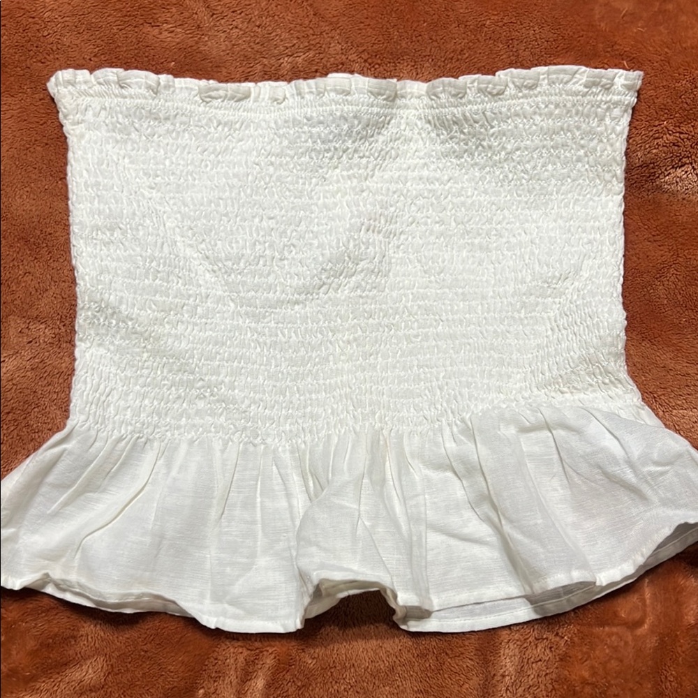 White Smocked Tube Top